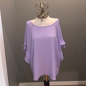 Size Large Lavender Umgee Ruffle Sleeve Top